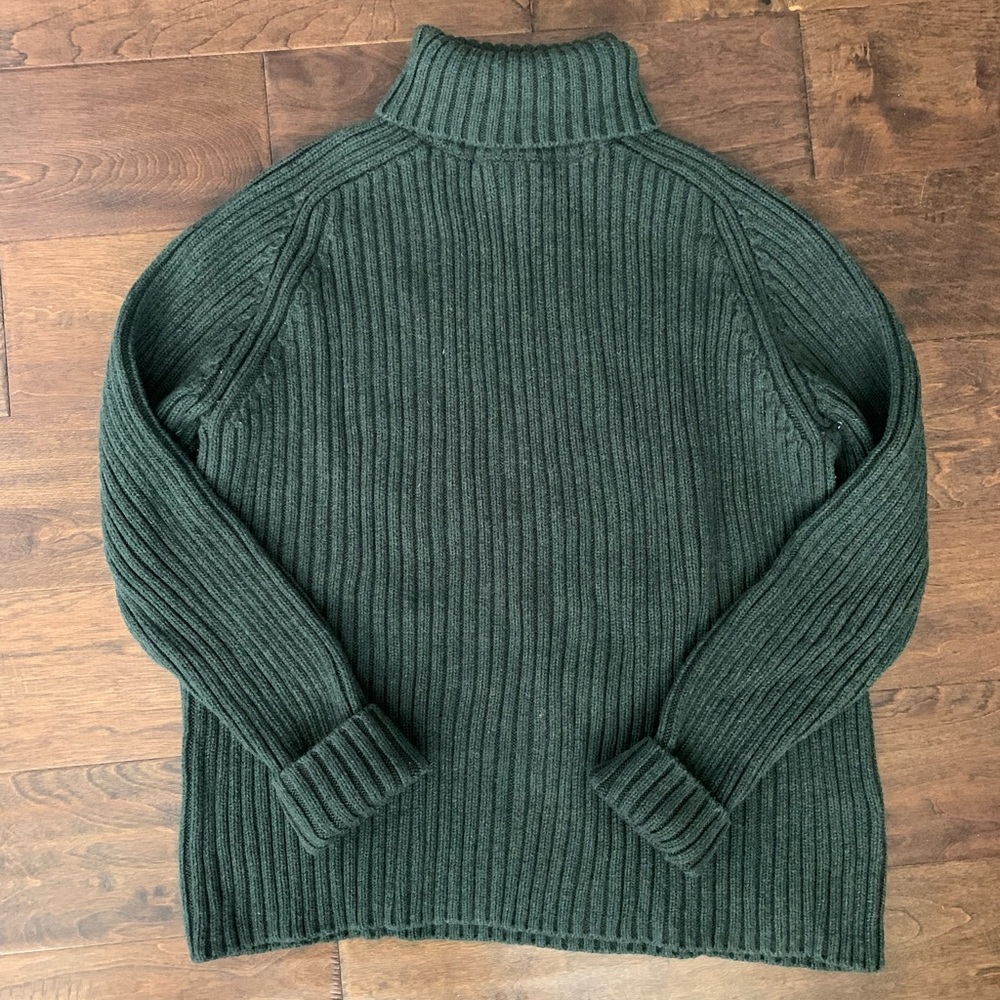 Lands' End Dark Green Ribbed Sweater
